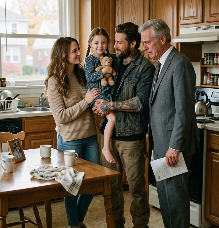 My Parents Skipped My Wedding Because I Married a Tattooed Mechanic — Then Dad Saw Him Holding a Little Girl Outside the Children’s Hospital