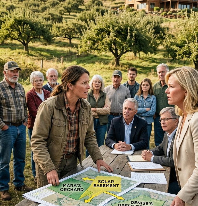 Karen Called My Orchard “Rotting Junk”—So I Leased the Hilltop for a Solar Farm and Exposed Her Fake Green Project