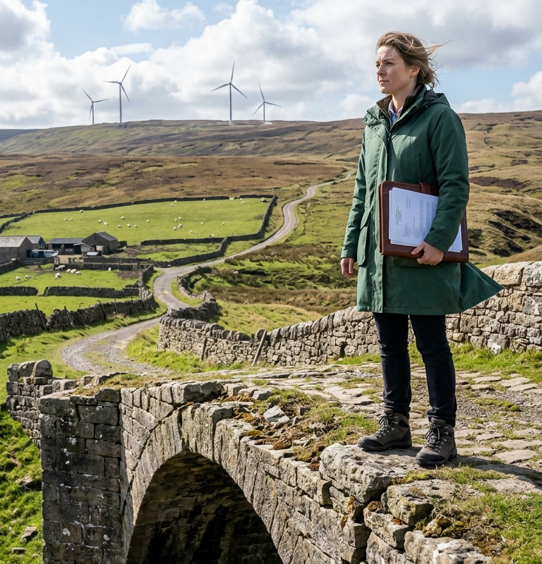 They Took the Sheep Farm and Left Me the Crumbling Stone Bridge — Then the Wind Company Started Paying Me