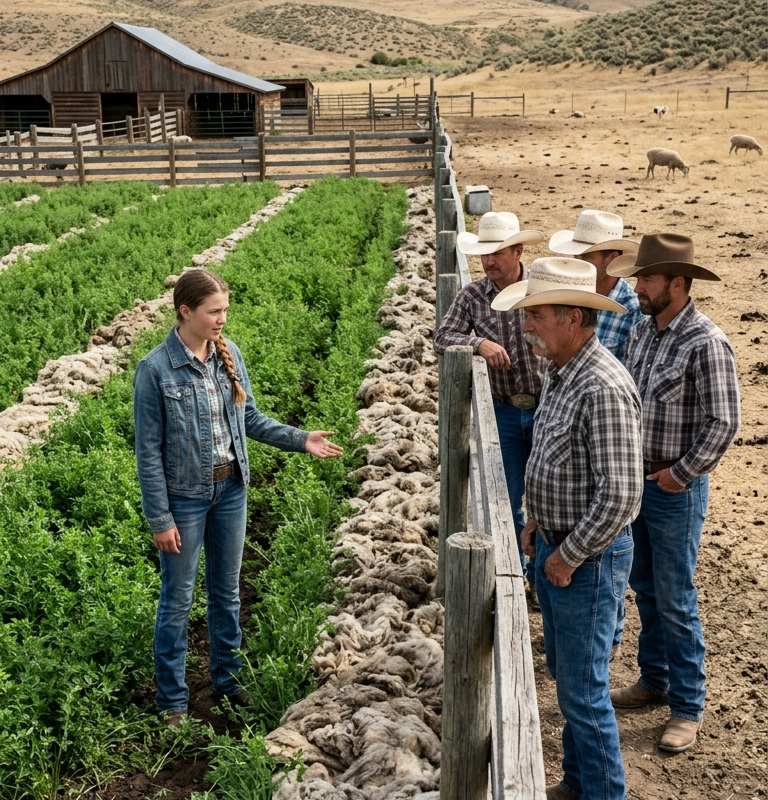 The Ranchers Mocked Her for Saving Sheep Wool Nobody Wanted — Until It Became the Water Blanket That Saved Her Hay