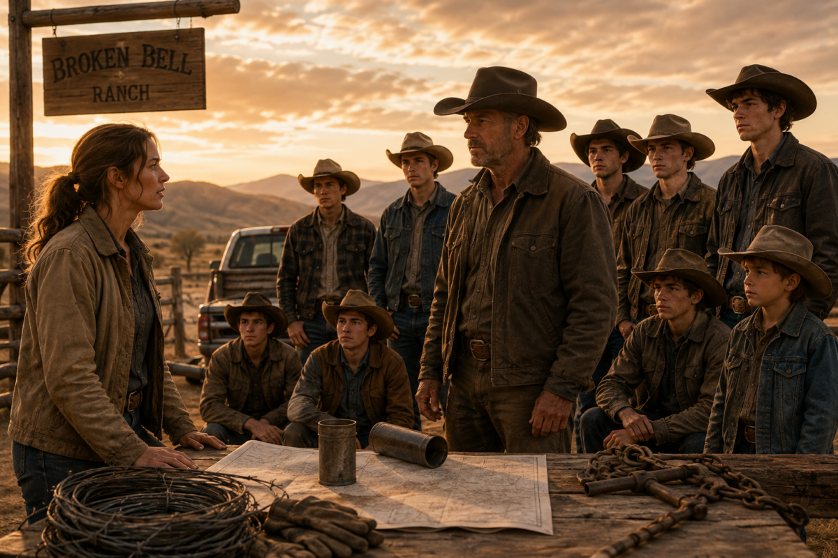 Everyone Refused My Ranch Job Until a Stranger Arrived With Nine Sons—Then He Recognized Something Buried Under My Father’s Fence