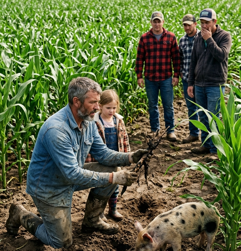 THE FARMER SAVED A SPOTTED PIGLET NOBODY WANTED — THEN IT FOUND THE ROT BENEATH THE PERFECT FIELD