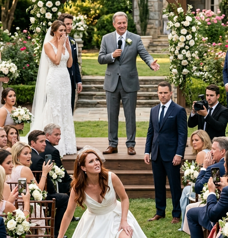 MY FATHER PUSHED ME OFF THE WEDDING STAGE AS A JOKE — THEN THE MAN HE NEEDED FOR HIS SENATE CAMPAIGN WALKED IN