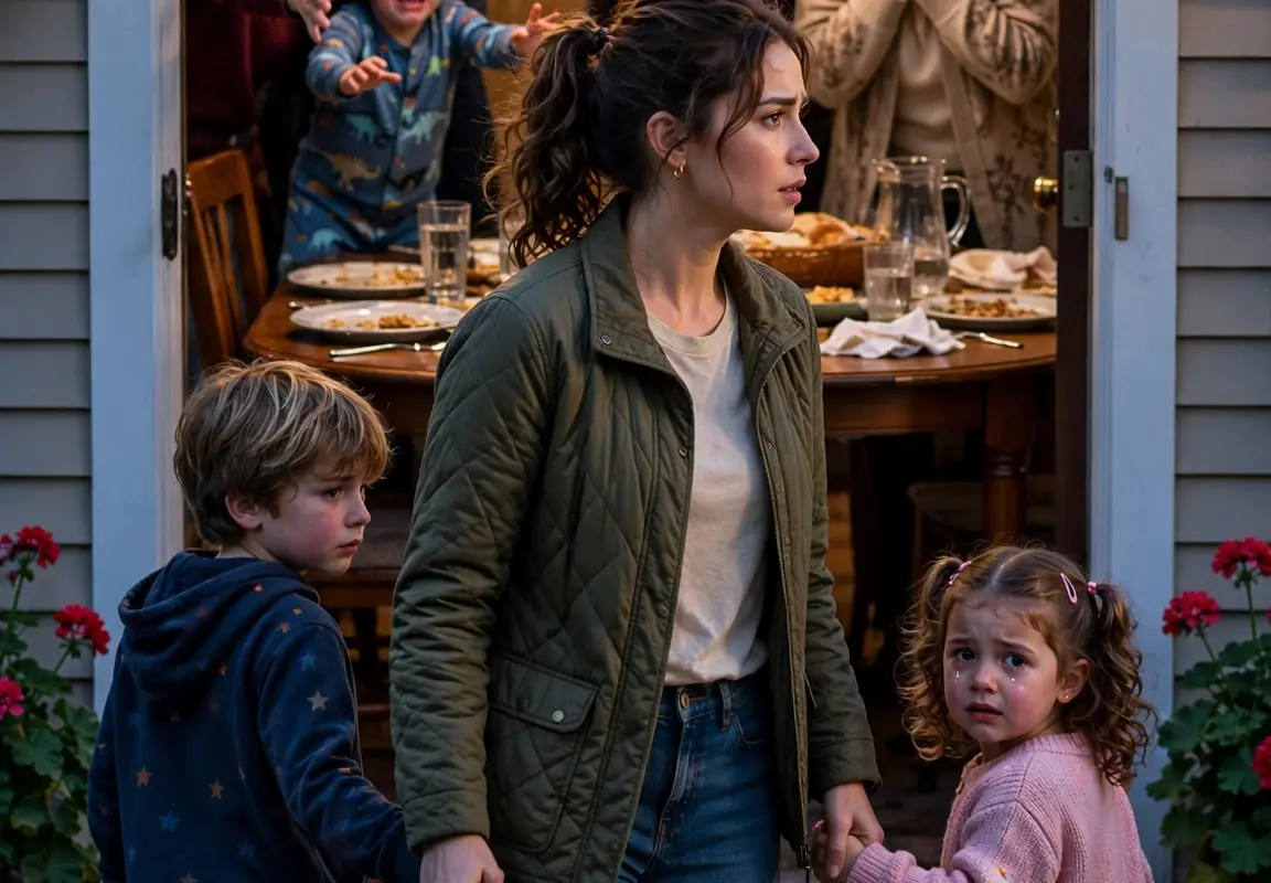 My parents humiliated my children by feeding them leftovers while their aunt reminded them to “know their place”… I took them away without a word, but moments later, their crying left me shattered