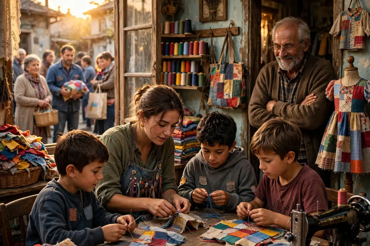 The whole town laughed when the old man hired a young seamstress from a cheap textile factory to care for his three motherless sons… they said she knew nothing but sewing and wouldn’t last a week