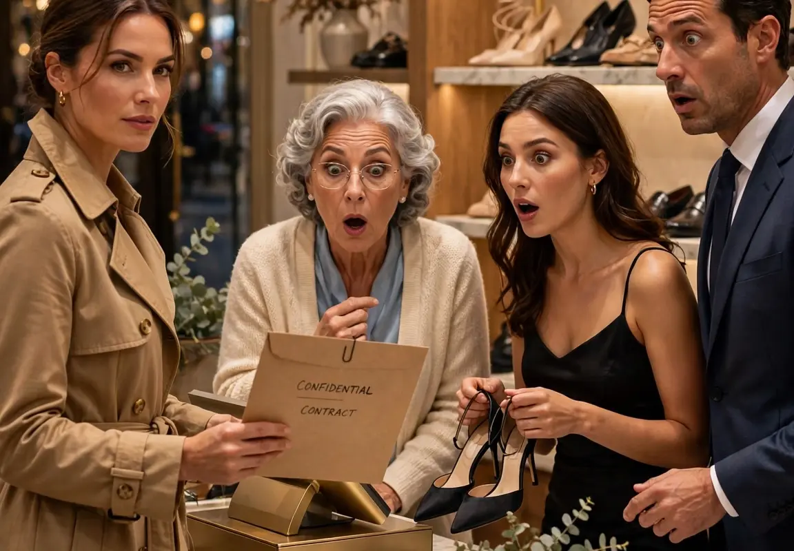 My mother-in-law happily helped my husband’s mistress choose luxury shoes using my credit card—until I stepped forward at the register and handed the cashier one document that stopped everything