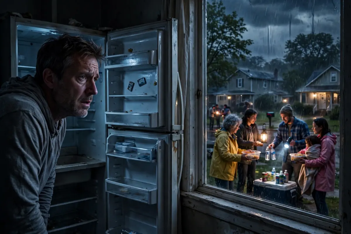 In a small American neighborhood, a selfish man who never joined community cleanups and constantly took his neighbors’ belongings without asking suddenly ran out of food and water when a powerful storm caused a prolonged blackout