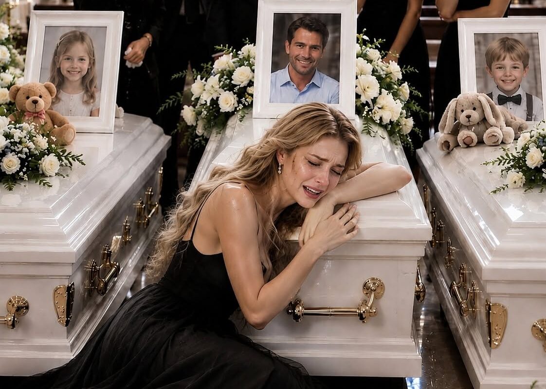 Mis padres faltaron al funeral de mi esposo y mis dos hijos por el cumpleaños de mi hermana… seis meses después aparecieron en mi puerta por una noticia sobre mí