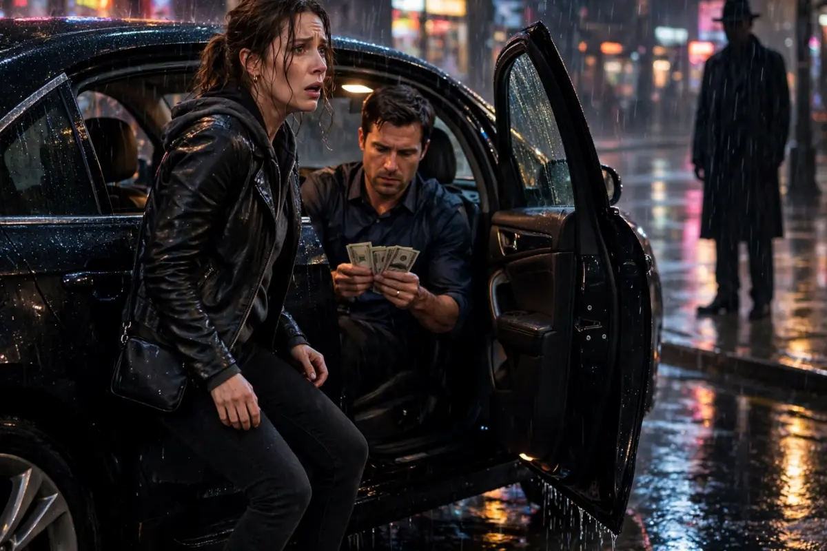 My husband sat beside me in the back of a black sedan, counting cash while I fought back tears—and that was the moment I realized he had sold me