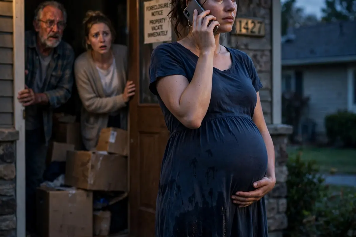 Eight months pregnant, I was dragged out of my home by my father after my husband died, and my stepmother laughed when my water broke—until minutes later, they realized they had lost everything