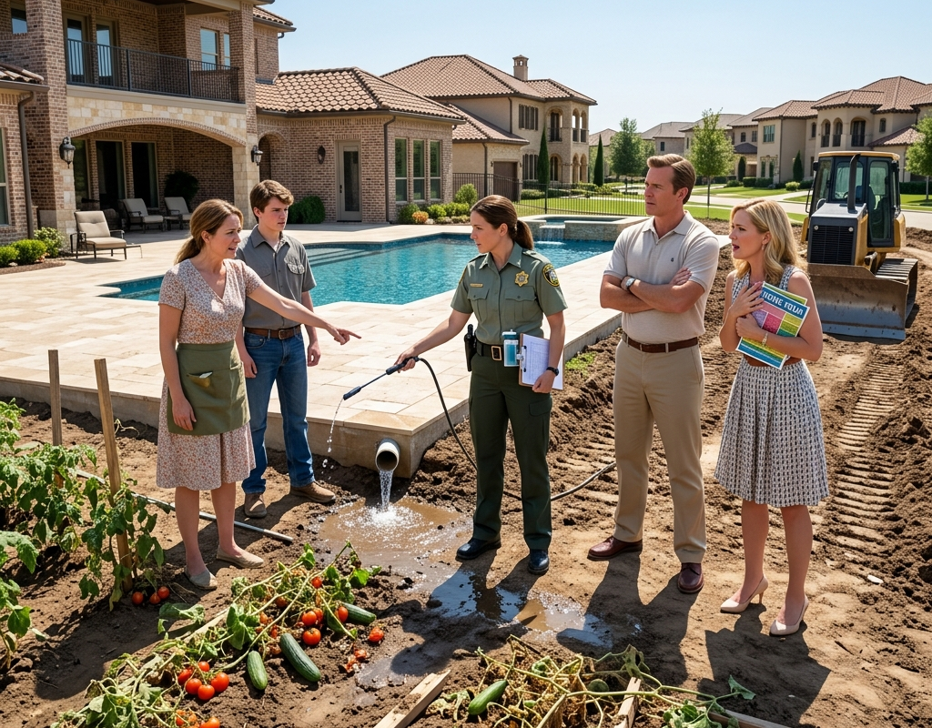 My Neighbor Bulldozed My Vegetable Patch Because It Looked “Poor” — Then The County Found His Pool Drained Into My Field