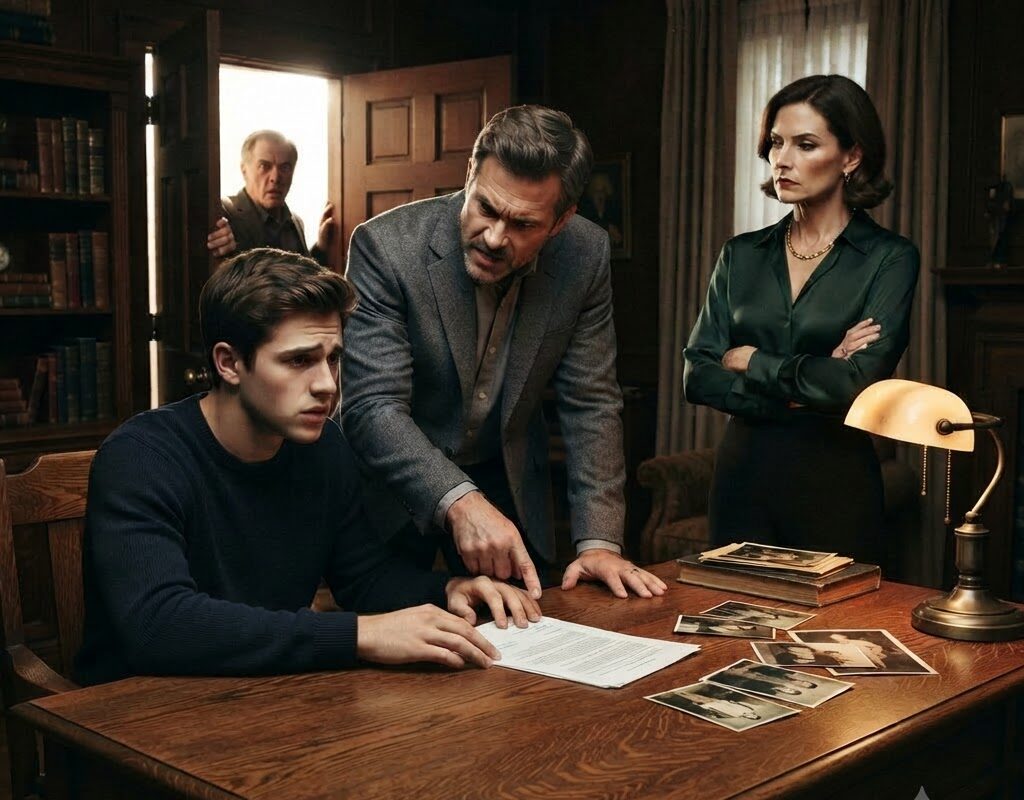 My brother thought he could steal our father’s house by forcing me to sign the deed… until his wife whispered, “Get rid of him,” and the door suddenly swung open