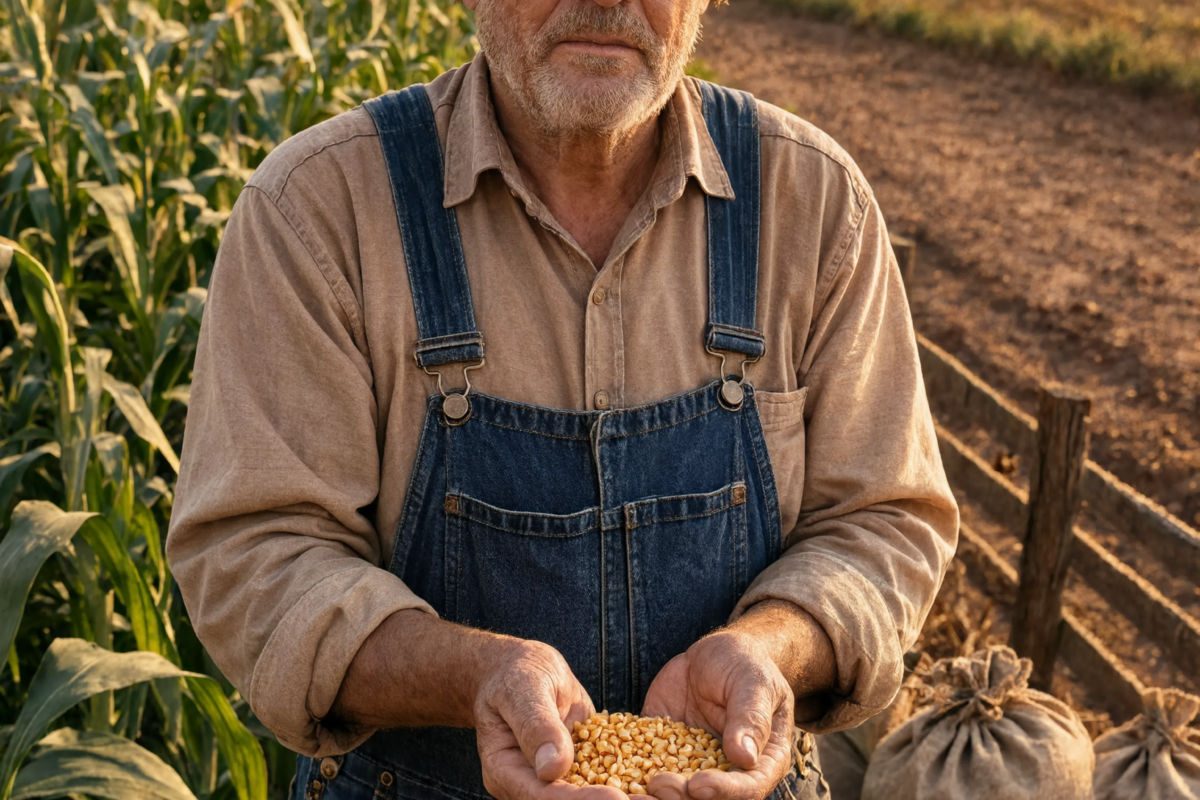 An elderly Iowa farmer spent his entire life savings on 300 bags of expired drought-resistant seeds… the whole town called him crazy until a relentless drought left only his fields alive