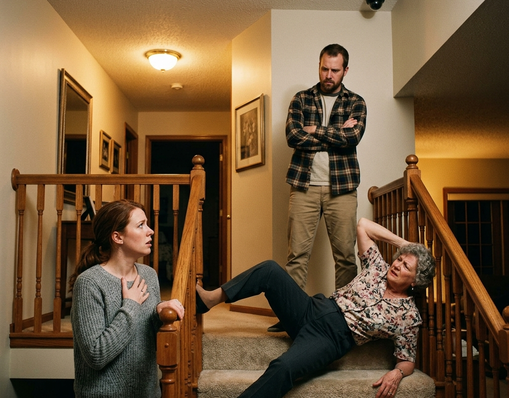 My Mother-in-Law Accused Me of Pushing Her Down the Stairs—Then the Security Camera Revealed the Truth