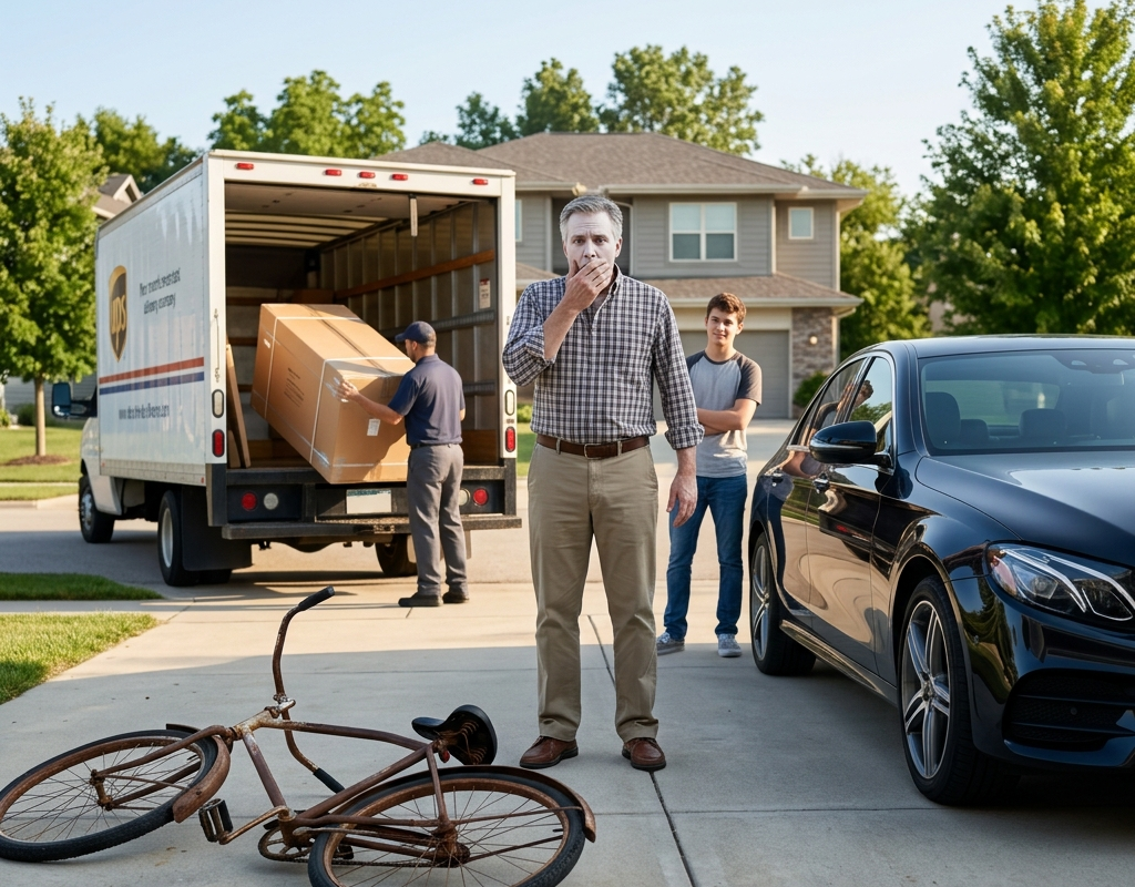 MY BROTHER GOT A $92,000 MERCEDES AT SIXTEEN. I GOT A BROKEN $34 BICYCLE—BUT TWO YEARS LATER, A DELIVERY TRUCK PULLED INTO OUR DRIVEWAY… AND MY FATHER TURNED WHITE.