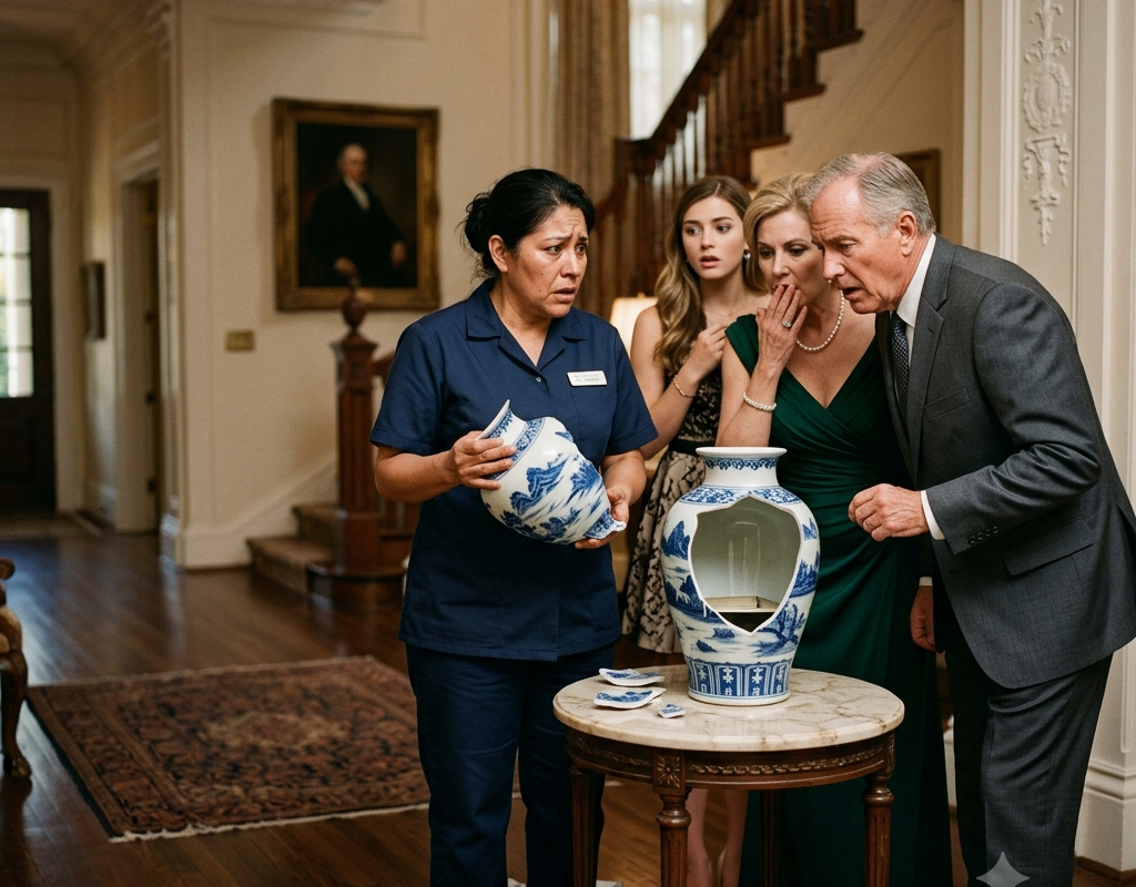 Poor Maid Broke a $1 Million Antique Vase—The Next Day, the Rich Family Came Begging for Her Forgiveness