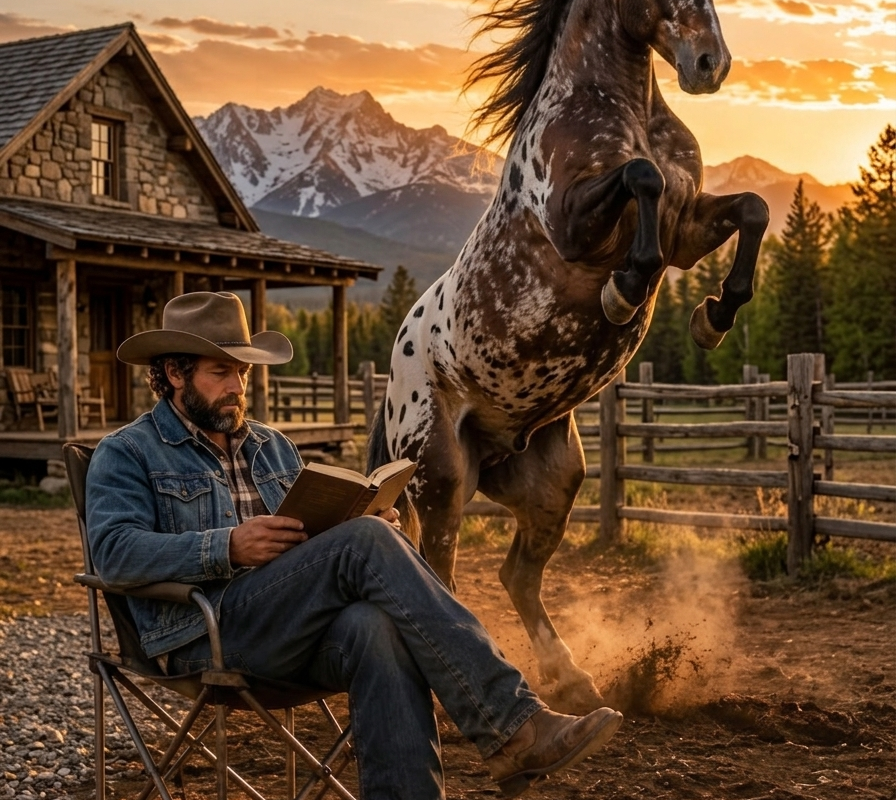 Under the scorching sun of the Texas plains, red dust swirled around a sturdy oak fence. Screams, piercing whistles, and the clanging of metal ripped through the suffocating air.