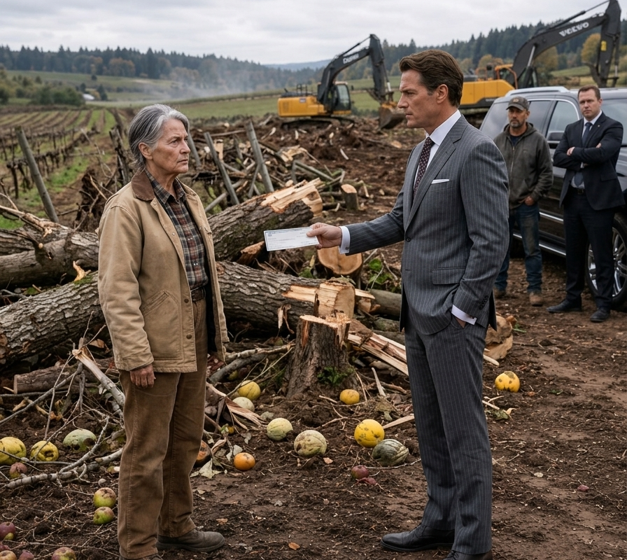 They Bulldozed an Elderly Widow’s Orchard — Then Faced the Harvest That Cost Them Millions in Court