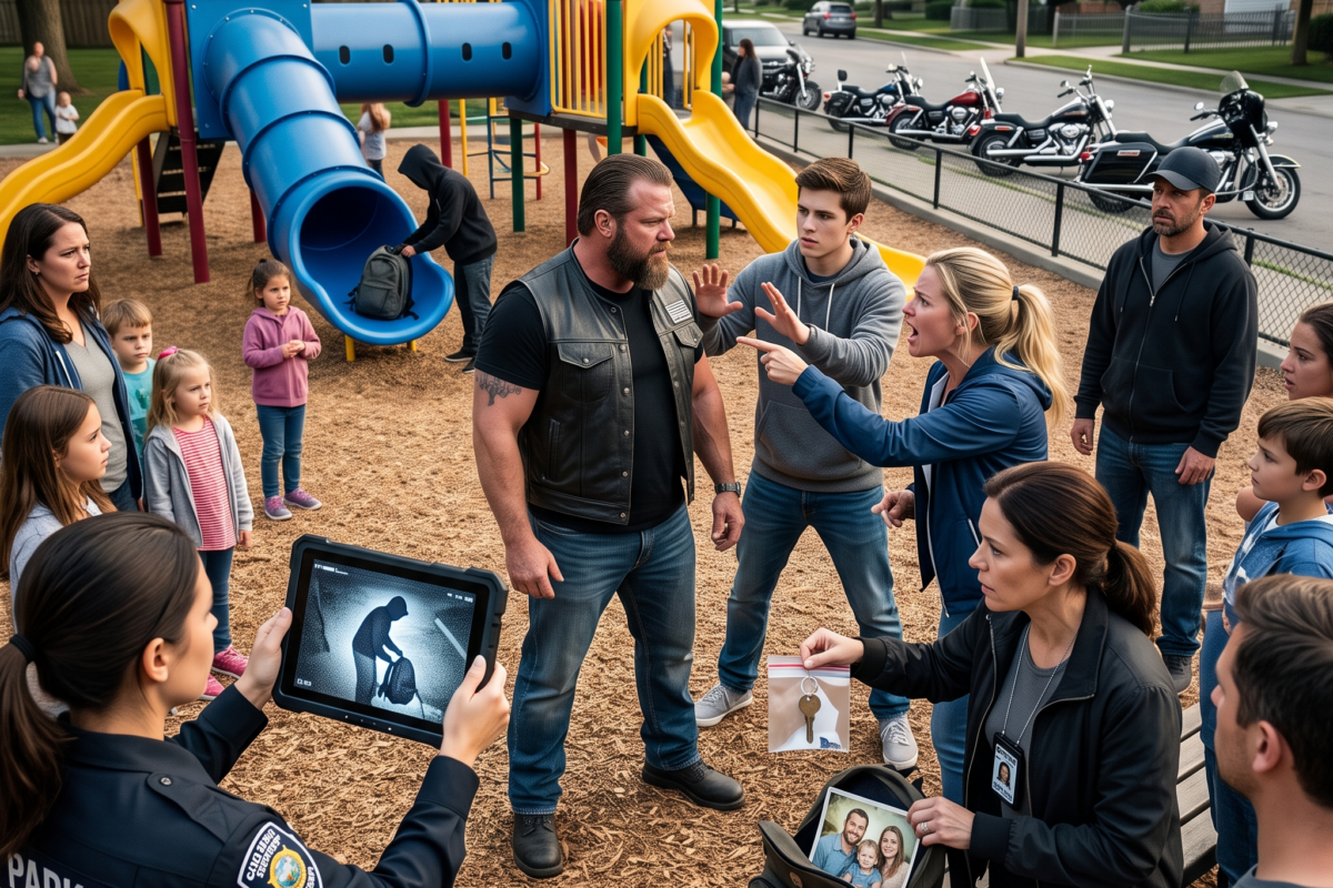 A Mother Demanded a Broad-Shouldered Mechanic Hand Over His Heavy Leather Jacket at the Fairground—His Question Silenced Every Parent Watching