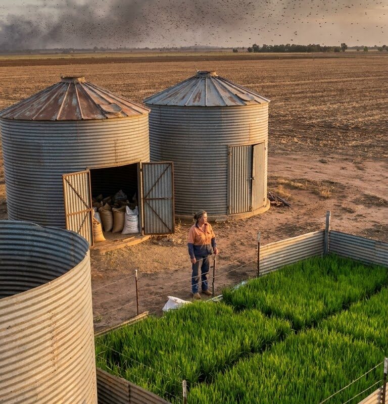 They called her crazy for buying abandoned silos marked for demolition… until a massive locust swarm hit, and they became the shield that saved the only surviving farm