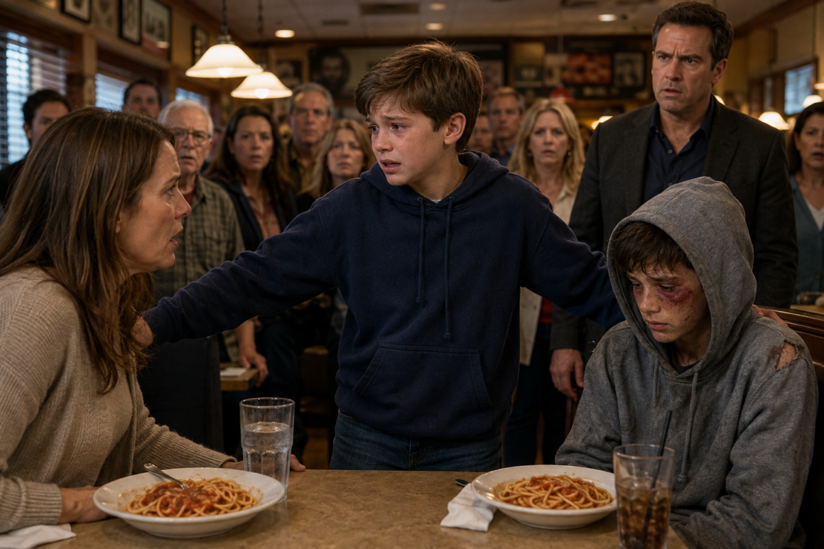 I WALKED INTO THAT RESTAURANT READY TO BLAME A HOMELESS BOY FOR WHAT HAPPENED TO MY SON. TEN MINUTES LATER, I WAS STARING AT MY HUSBAND LIKE I HAD NEVER KNOWN HIM AT ALL