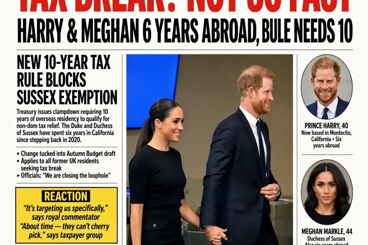 Harry & Meghan have been out of the UK for 5+ years, so if they move back they get a juicy new UK tax break for non-returners.