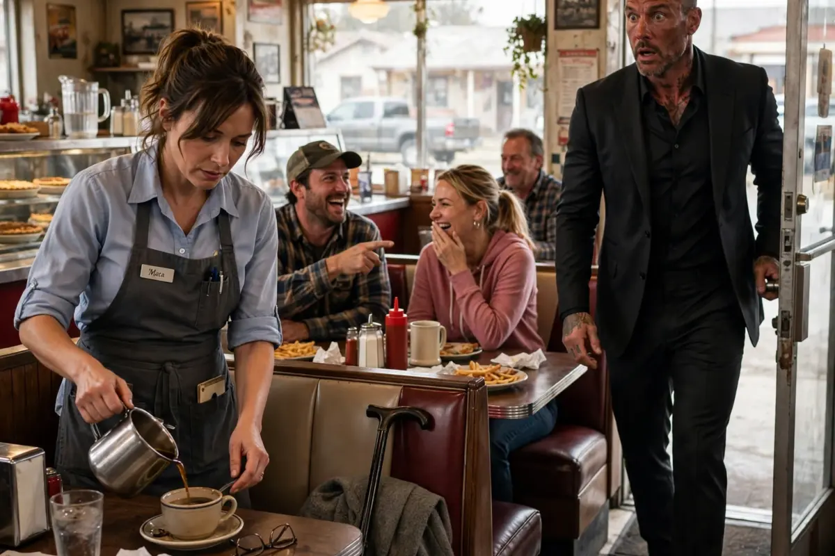 She Was Mocked for Serving an Invisible Old Man, Then the Most Feared Man in New York Walked In and Called Him Dad